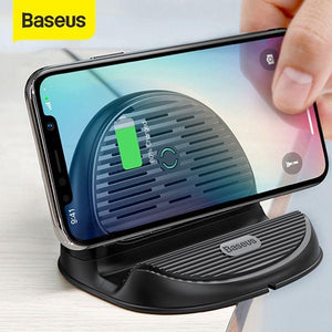 Baseus Desktop QI Wireless Charger 10W Radiating Fan Wireless Fast Charging Charger for iPhone XS Max XR Samsung S9 S8 Note 10 9 (WHITE)
