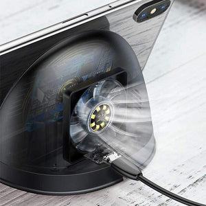 Baseus Desktop QI Wireless Charger 10W Radiating Fan Wireless Fast Charging Charger for iPhone XS Max XR Samsung S9 S8 Note 10 9 (WHITE)