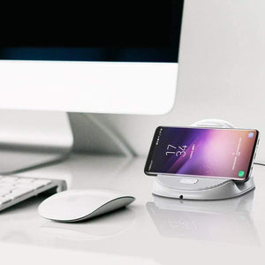 Baseus Desktop QI Wireless Charger 10W Radiating Fan Wireless Fast Charging Charger for iPhone XS Max XR Samsung S9 S8 Note 10 9 (WHITE)