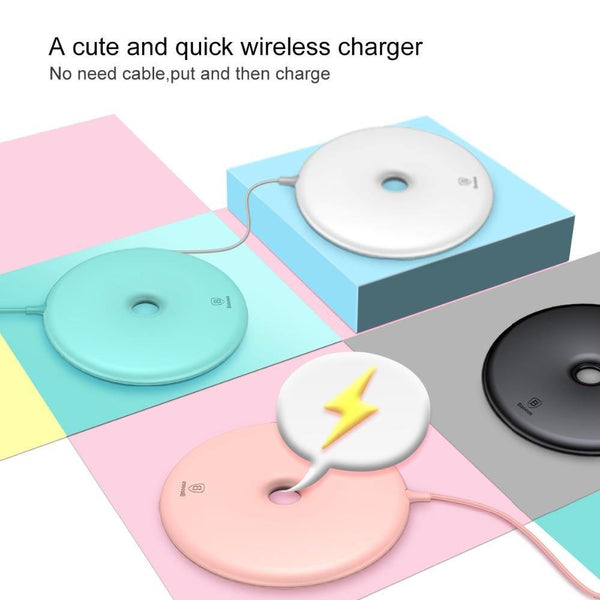 Planet Gates Baseus Donut Wireless Charger For iPhone X 8 Samsung Note8 S8 S9 S9+ S7 15W Wireless Qi Quick Charging Charger For Mobile Phone