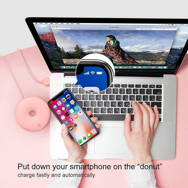 Planet Gates Baseus Donut Wireless Charger For iPhone X 8 Samsung Note8 S8 S9 S9+ S7 15W Wireless Qi Quick Charging Charger For Mobile Phone