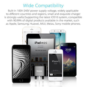 Planet Gates Baseus Dual Ports USB Charger UK Plug USB Travel Wall Charger Adapter 5V 2.4A Mobile Phone Charger For iPhone Xs Samsung Xiaomi