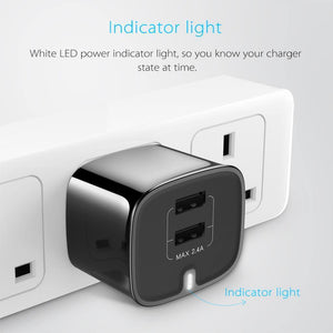 Planet Gates Baseus Dual Ports USB Charger UK Plug USB Travel Wall Charger Adapter 5V 2.4A Mobile Phone Charger For iPhone Xs Samsung Xiaomi