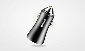 Planet Gates Baseus Dual USB Car Charger For iPhone XS Samsung Mobile Phone Charger Car Cigar Lighter Tablet GPS Travel Adapter Phone Charger