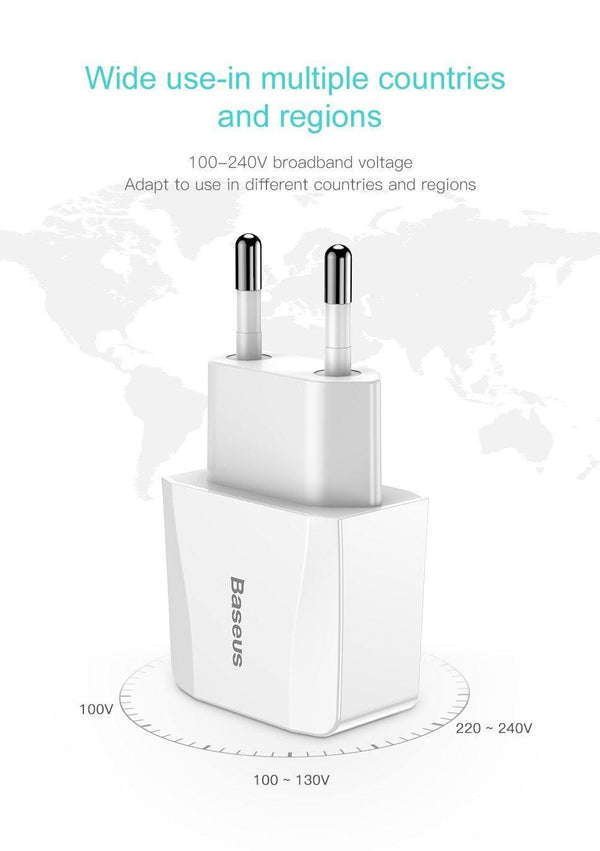 Planet Gates Baseus Dual USB Charger For iPhone Xs Max X 8 Samsung S9 S8 Xiaomi Mi 8 Mix3 EU Adapter Fast Charging Wall Mobile Phone Charger
