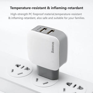 Planet Gates Baseus Dual USB Charger For iPhone Xs Max X Fast Charging Wall Charger For Samsung S9 Xiaomi Mix 3 Mobile Phone Charger Adapter