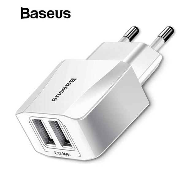 Planet Gates Baseus Dual USB Charger, Mobile Phone EU Charger Plug Travel Wall Charger Adapter For iPhone iPad Samsung Xiaomi Phone Charger