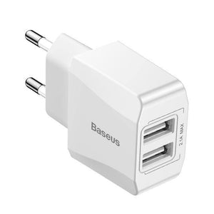 Baseus Dual USB Charger, Mobile Phone EU Charger Plug Travel Wall Charger Adapter For iPhone iPad Samsung Xiaomi Phone Charger - Planet Gates