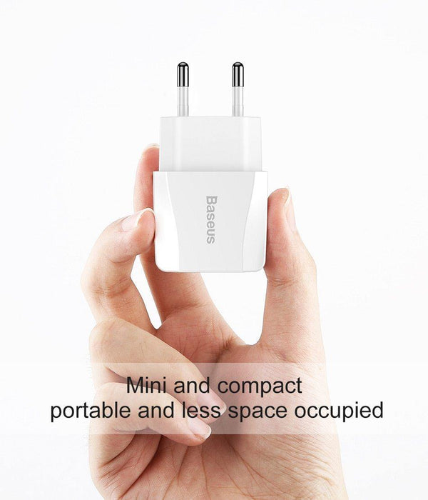 Planet Gates Baseus Dual USB Charger, Mobile Phone EU Charger Plug Travel Wall Charger Adapter For iPhone iPad Samsung Xiaomi Phone Charger