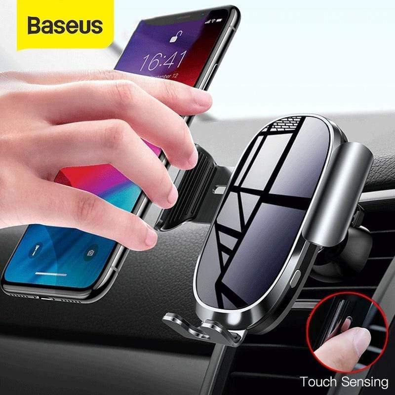 Baseus Electric Car Phone Holder For iPhone 11 Samsung Air Vent Mount Intelligent Touch Sensor Mobile Phone Holder Stand