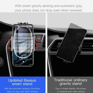 Baseus Electric Car Phone Holder For iPhone 11 Samsung Air Vent Mount Intelligent Touch Sensor Mobile Phone Holder Stand