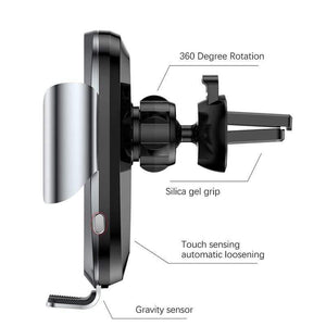 Baseus Electric Car Phone Holder For iPhone 11 Samsung Air Vent Mount Intelligent Touch Sensor Mobile Phone Holder Stand