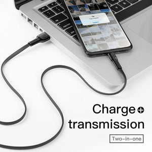 Planet Gates Baseus Flat USB Cable For iPhone XS Max XR X 8 7 6 6s Plus 5 5s se iPad Mini Fast Data Charging Charger Cord Mobile Phone Cable