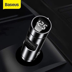 Baseus FM Transmitter Bluetooth 5.0 Wireless Handsfree Car Audio Receiver Auto MP3 Player Dual USB Fast Charger Car Accessories