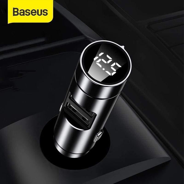 Baseus FM Transmitter Bluetooth 5.0 Wireless Handsfree Car Audio Receiver Auto MP3 Player Dual USB Fast Charger Car Accessories