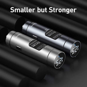 Baseus FM Transmitter Bluetooth 5.0 Wireless Handsfree Car Audio Receiver Auto MP3 Player Dual USB Fast Charger Car Accessories