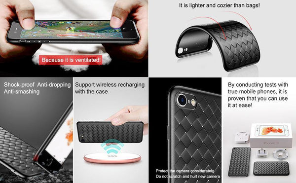 Planet Gates Baseus For iPhone 6s Case Luxury Grid Pattern Silicone Case For iPhone 6 6s Plus 6 Plus Fitted Cases Anti Knock Coque Cover