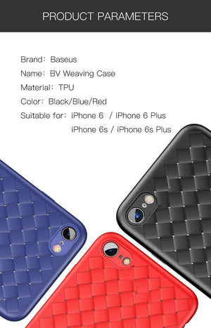 Planet Gates Baseus For iPhone 6s Case Luxury Grid Pattern Silicone Case For iPhone 6 6s Plus 6 Plus Fitted Cases Anti Knock Coque Cover