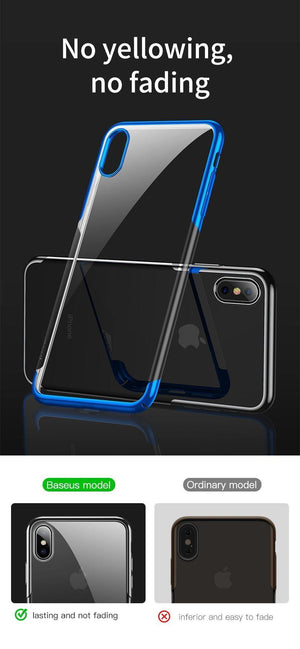 Planet Gates Baseus For iPhone X Xs Case Luxury Plating Hard Plastic Phone Case For iPhone Xs XR XS Max 2018 Cases Thin Back Cover Coque