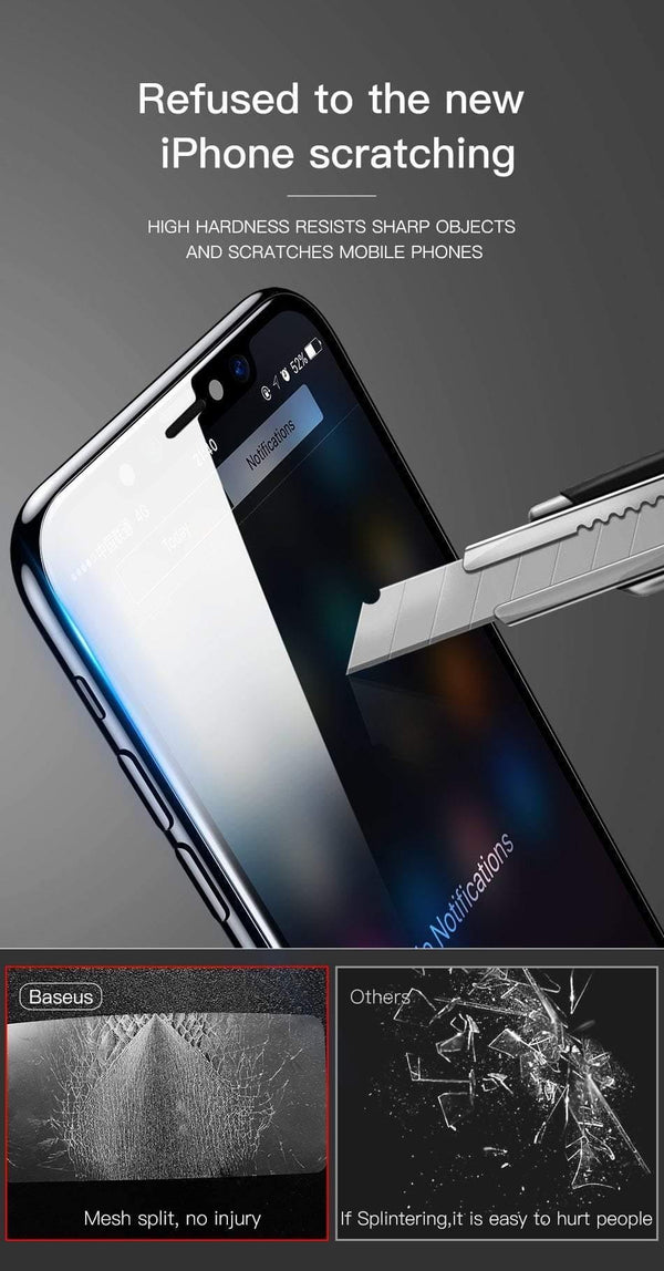 Planet Gates Baseus Front Screen Protector + Back Tempered Glass For iPhone Xs Xs Max XR 2018 Protective Glass 9H Thin Full Coverage Glass