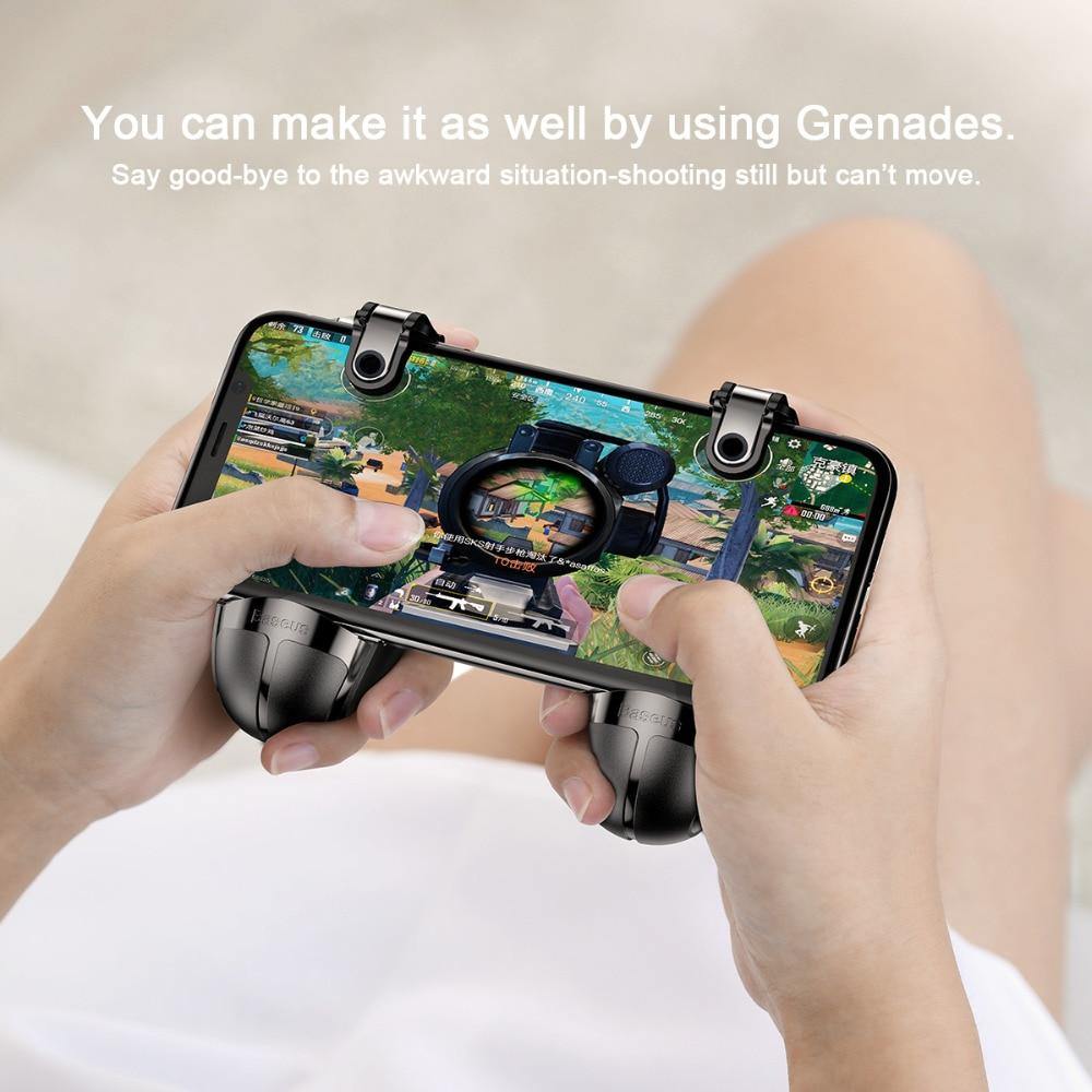 Baseus Gamepad For PUBG IOS Android Joystick Joypad L1 R1 Mobile Phone Game Pad Shooter Controller Trigger Fire Button Handle
