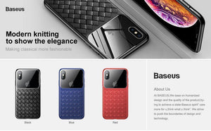 Planet Gates Baseus Grid Pattern Case For iPhone Xs Max Luxury Silicone + Tempered Glass Case For iPhone Xs Xs Max XR 2018 Phone Accessories
