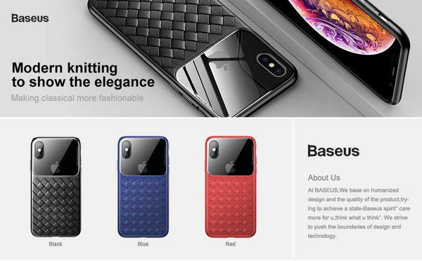 Planet Gates Baseus Grid Pattern Case For iPhone Xs Max Luxury Silicone + Tempered Glass Case For iPhone Xs Xs Max XR 2018 Phone Accessories