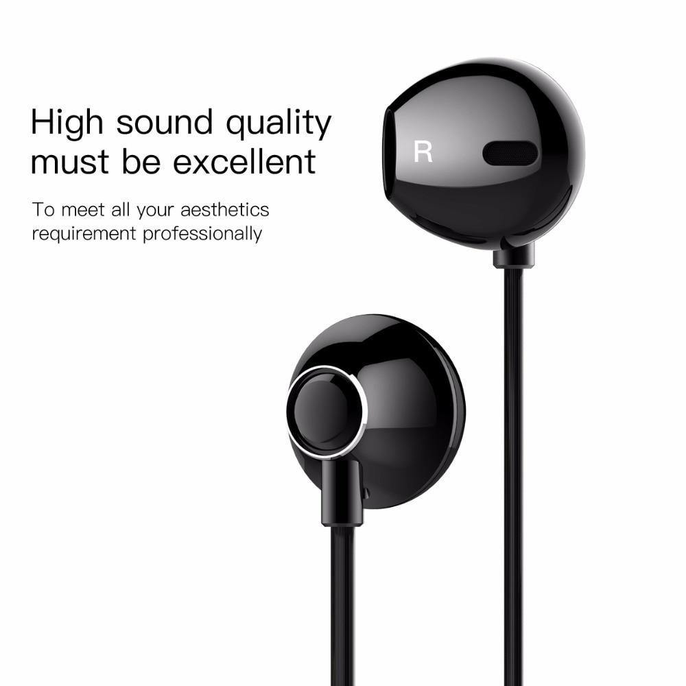 Planet Gates BLACK Baseus H06 In-ear Stereo Bass Earphones Headphones 3.5mm jack wired control HiFi Earbuds Headset for iPhone Xiaomi Mobile Phone