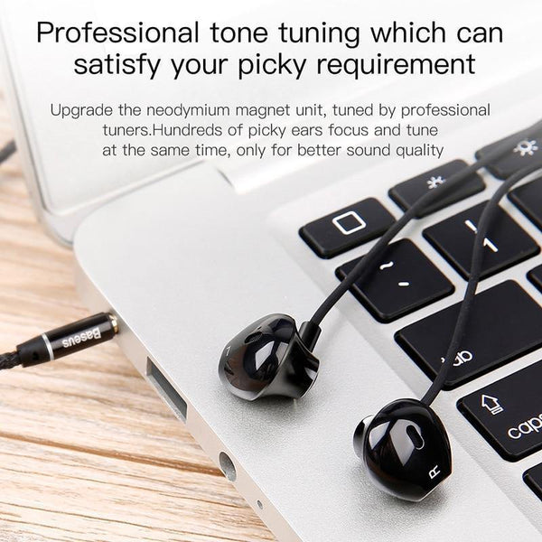 Planet Gates Baseus H06 In-ear Stereo Bass Earphones Headphones 3.5mm jack wired control HiFi Earbuds Headset for iPhone Xiaomi Mobile Phone