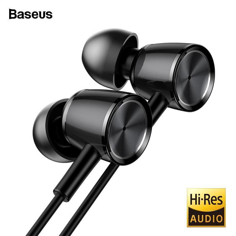 Planet Gates Baseus H07 Hi-Res Audio Wired Earphone Headset With Mic Metal In-Ear Earphone Stereo Bass Sound With 3.5mm Jack Earbuds kulakl k