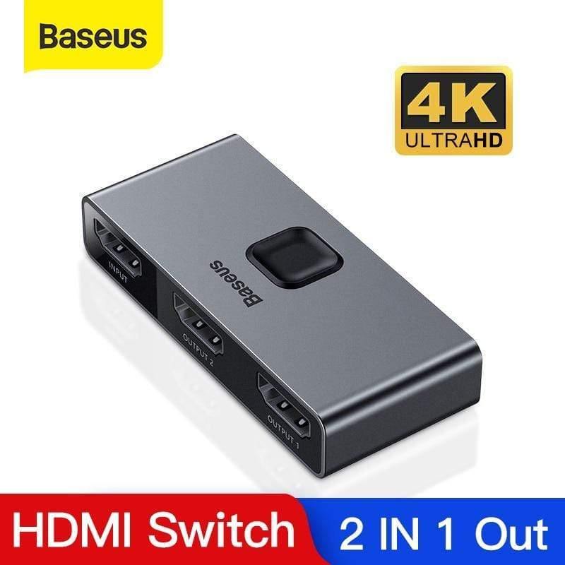 Baseus HDMI Splitter 4K 60Hz Bi-Direction HDMI Switch 1x2/2x1 HDR HDMI Audio Adapter for PS4 TV Box HDMI Switcher (HDMI Switch-94 HDMI Switch-200009042)