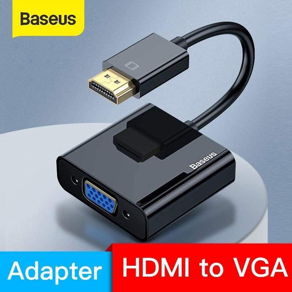 Baseus HDMI to VGA Adapter for Xiaomi Box 3 4 Male HDMI to Female VGA Adapter 1080P Converter with 3.5 Jack for TV PC Projector
