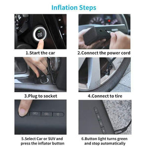 Baseus Intelligent Car Air Compressor Tire Inflatable Pump 12V Portable Auto Tyre Inflator for Car Tires