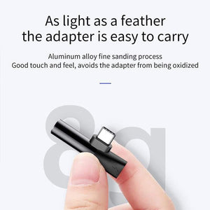 Baseus L41 Usb C to 3.5mm Aux Jack Audio Adapter Audio splitter Type-C Charging Adapter For Xiaomi mi 9 Smart Phone