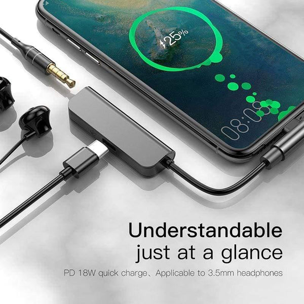 Baseus L53 USB C to 3.5mm aux audio Adapter usb type c Extension Cable with PD 18W Quick Charging forSamsung ForHuawei