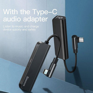 Baseus L53 USB C to 3.5mm aux audio Adapter usb type c Extension Cable with PD 18W Quick Charging forSamsung ForHuawei