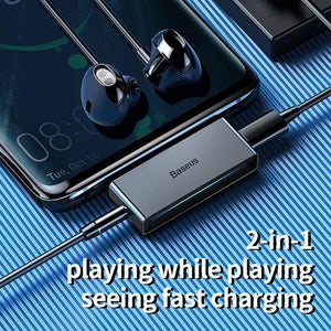 Baseus L57 USB Type c Adapter usb c to 3.5mm aux Earphone Headphone adapter with PD 18W Quick Charging for type c Jack Phone