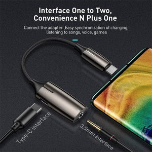 Baseus L60s  USB Type C to 3.5mm aux audio Adapter Quick Charging USB C Extension Cable with Light Interface for Smart Phone