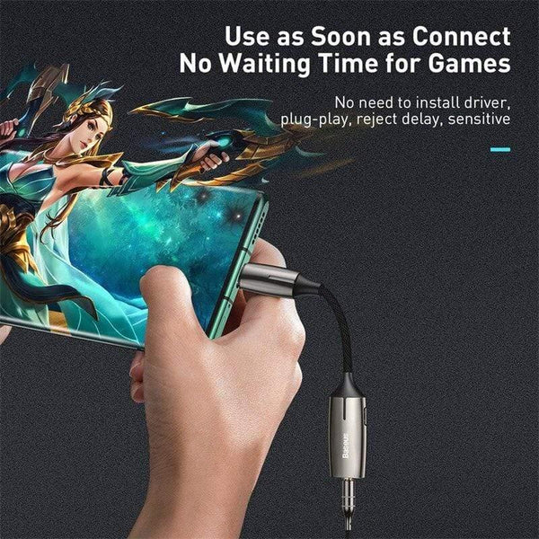 Baseus L60s  USB Type C to 3.5mm aux audio Adapter Quick Charging USB C Extension Cable with Light Interface for Smart Phone