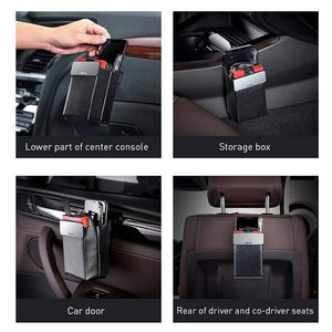 Baseus Leather Car Storage Bag Tidy Car Seat Organizer Universal Cell Phone Pouch Magnet Collecting Pocket Auto Accessories