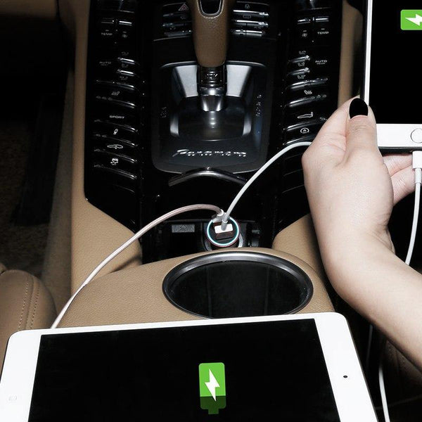 Planet Gates Baseus LED Car USB Charger For iPhone Samsung Xiaomi 2.4A Fast Charge Adapter Metal Mini USB Car-Charger For Mobile Phone