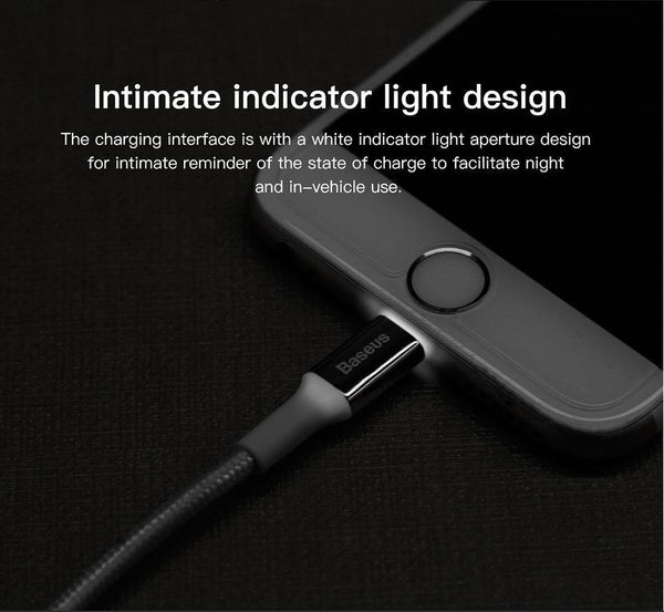 Planet Gates Baseus LED lighting Charger Cable For iPhone X 8 7 USB Cable For iPhone iPad Fast Charging Charger Cable Mobile Phone Data Cable