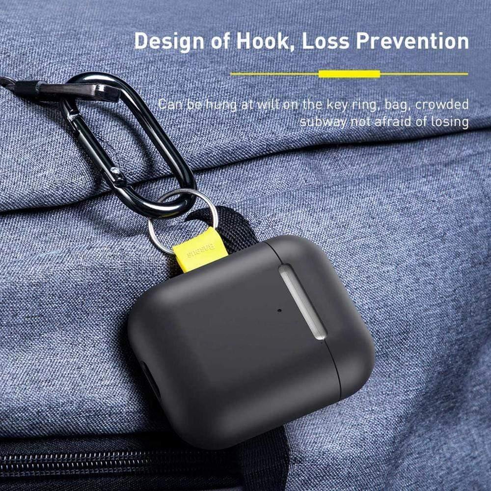 Baseus Let''s Go Woven Label Hook Protective Case For AirPods 1/2 , Fashion Contrast Design Portable Earphone Case For Airpods