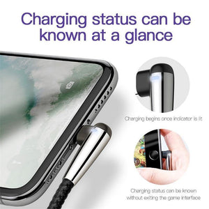 Planet Gates Baseus Lighting USB Cable For iPhone XS Max XR X 8 7 6 6S SE 5 Fast Charging Charger Wire Cord 90 Degree Data Mobile Phone Cable