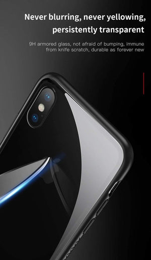 Planet Gates Baseus Luxury Glass Case For iPhone X 10 Coque Soft TPU Transparent Glass Back Protective Cover For iPhonex i Phone X Capinhas