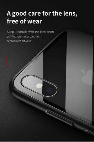 Planet Gates Baseus Luxury Glass Case For iPhone X 10 Coque Soft TPU Transparent Glass Back Protective Cover For iPhonex i Phone X Capinhas