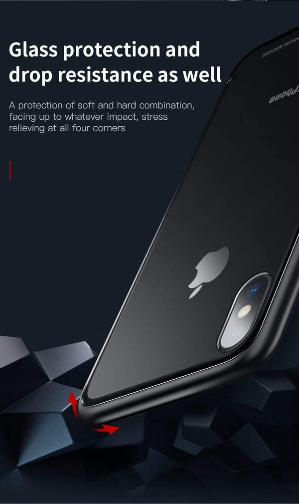 Planet Gates Baseus Luxury Glass Case For iPhone X 10 Coque Soft TPU Transparent Glass Back Protective Cover For iPhonex i Phone X Capinhas