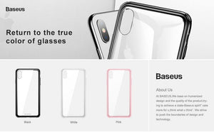 Planet Gates Baseus Luxury Original Tempered Glass Case For iPhone Xs Xs Max XR 2018 Phone Cover Anti Knock Back Phone Cases For iPhone Xs