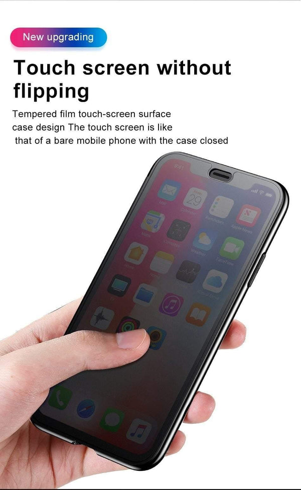 Planet Gates Baseus Luxury Tempered Glass Filp Case For iPhone Xs Xs Max 2018 Chic Full Coverage Protective Phone Case For iPhone Xs XR Cover