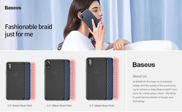 Planet Gates Baseus Luxury Weaving Case For iPhone Xs Xs Max XR 2018 Elegant Grid Pattern Soft Silicone Phone Case For iPhone Xs XR Cover